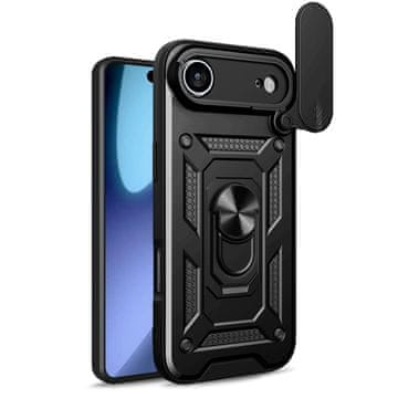 slomart Etui Hybrid Armor Camshield za iPhone 17 Air, pancirni s stalkom i zaštitom kamere - crni