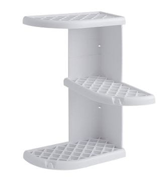 Gedy Rohna tuš polica OSCAR, bijeli ABS plast, 230x375x230 mm, Gedova WHITE LINE serija
