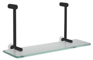 SAPHO Crna Mat Staklena Polica za Tuš Kabinu, Viseća, 400x180x125 mm