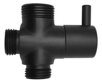 AQUALINE Prekidač za tuš - mat crna, M1/2"-M1/2"xM3/4"