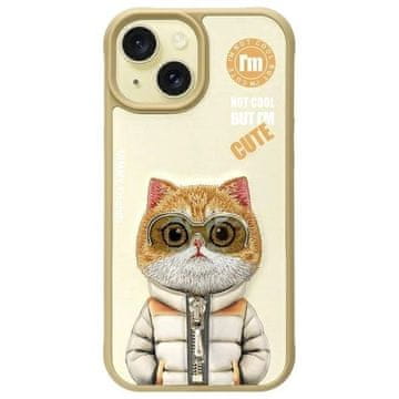 slomart Etui Nimmy Cool&Cute 2.0 Cat za iPhone 15 - bež