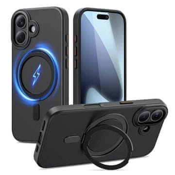 slomart Etui Tech-Protect MagRing MagSafe za iPhone 17 - mat crno