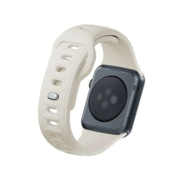 slomart Pašček 3mk Silikonski remen za Apple Watch 42/44/45/49mm - bež