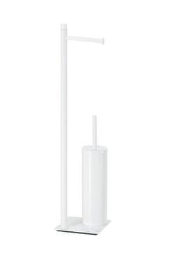 Gedy Stalak za WC papir i četku, mat bijeli, pravokutni, TRILLY