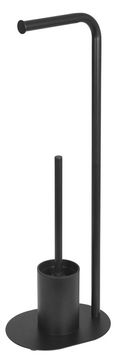 AQUALINE AQUALINE SAMBA samostojeći držač za WC papir i četku, crna, nehrđajući čelik