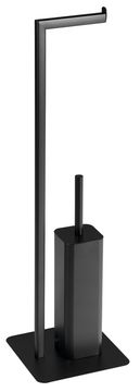 Gedy GEDY FELIX držač za WC papir i četku, mat crni, kvadratnog oblika