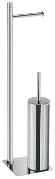 Gedy TRILLY Držač Toaletnog Papira i WC Četka s Postoljem, Kromirana, Kockasta Design