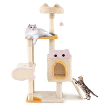 Northix Mačje drvo 125 cm s ribljom grebalicom i špiljom