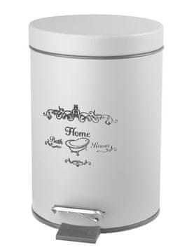 AQUALINE AQUALINE NICEA, Bijela Čelična Pedalna Kanta 3L