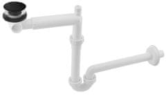 Bruckner Črna Mat Sifon za Umyvadlo uštedljiv s Click-Clack Ventilom DN32mm