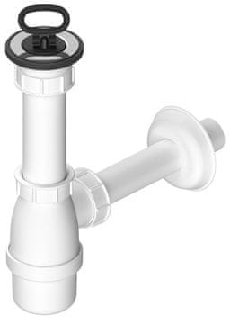 Bruckner Bijeli Sifon za Umivaonik s Nehrđajućim Ispustom i Čepom s Uškom DN40