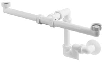 Bruckner Dvostruki sifon za umivaonik, 5/4", DN40, bijeli, BRUCKNER