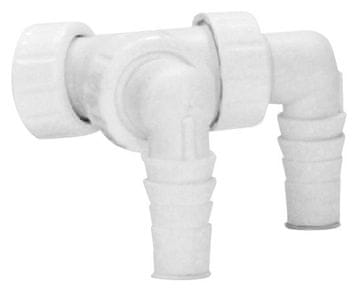 Bruckner Dvospojni sifon za perilice, ugradbeni, bijeli, plastika, Ø32mm