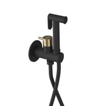 SAPHO ULTRAMIX ugradbena bidea slavina sa Stop sprejem, okrugla, crna mat/zlatna mat