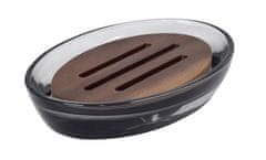 SAPHO FIGO Stalak za Sapun od Dimljenog Stakla i Drveta