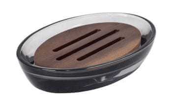 SAPHO FIGO Stalak za Sapun od Dimljenog Stakla i Drveta