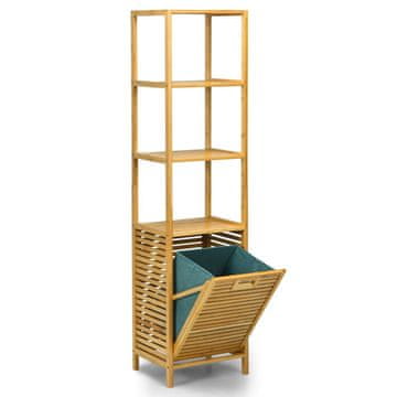 Northix Visoki bambus ormarić s košarom za rublje i policama 160 cm