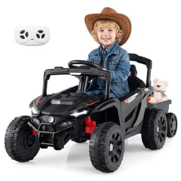 Northix 12V dječji traktor s daljinskim upravljačem i prikolicom 30kg