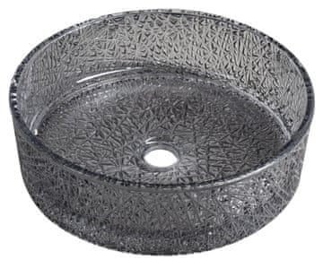 SAPHO Čarobno Crno Gravirano Stakleno Umyvadlo Ø 39,5 cm za Ploču