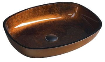 SAPHO Sapho Elegante Stakleni Umivaonik 54x39,5cm Ovalni Bakrena Boja