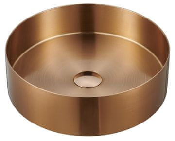 SAPHO SAPHO AURUM okrugli sudoper od nehrđajućeg čelika, bakreni finiš, 38 cm s ventilom