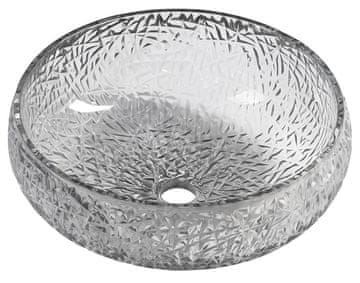 SAPHO Ugradbeni umivaonik od crnog stakla s gravurom, promjera 42 cm