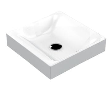KERASAN CENTO Keramički Umivaonik 45x45cm, Bijela Kvadratna Oblika, Instalacija Na Pult