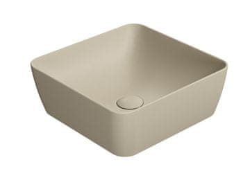 Gsi GSI NUBES COLOR kvadratno keramičko umivaonik, mat bež, 38x38 cm