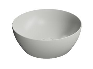 Gsi PURA keramički kružni umivaonik na ploči, 42cm, sivi mat