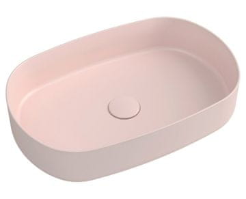 ISVEA ISVEA INFINITY OVAL keramički umivaonik za ploču, 55x36cm, losos ružičasti