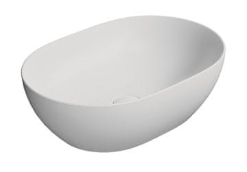 Gsi PURA Ovalni Keramički Umivaonik za Pult, Bijeli Mat, 50x35 cm
