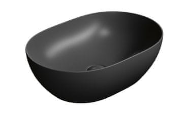 Gsi PURA Crni Mat Ovalni Keramički Umivaonik 50x35 cm
