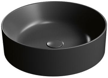 Gsi KUBE X keramički umivaonik za ploču, promjer 45cm, crna mat završna obrada