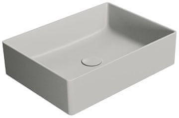 Gsi GSI KUBE X COLOR keramički umivaonik na ploču, 50x37 cm, sivi mat završetak