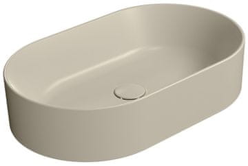 Gsi KUBE X Creta mat ovalno keramičko umivaonik, 60x37 cm, za ugradnju na ploču