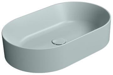 Gsi KUBE X keramički ovalni umivaonik za ploču, 60x37cm, mat plava