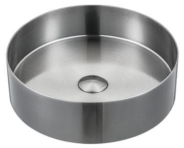 SAPHO SAPHO AURUM Inox Umyvadlo za Stol, Promjer 38cm, Uključuje Odvod, Mat Inox