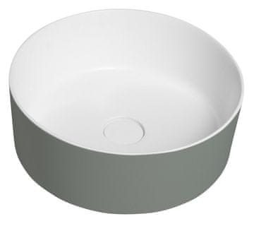 SAPHO Umivaonik THIN Ø 38cm Verde/Bijela Mat, Solid Surface, bez prebora