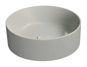 Gsi GSI KUBE X COLOR keramički umivaonik za stol, promjera 40 cm, mat siva