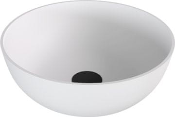POLYSAN POLYSAN BANERA Okrugli Umivaonik, Lijevani Mramor, 39cm, Bijela Mat