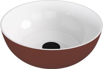 POLYSAN Polukružna Umivaonik Na Pultu, Lijevani Mramor, Dvobojna, 39 cm, Mat Первая версия