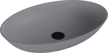 POLYSAN BANERA OVAL umivaonik za postavljanje na ploču, lijevani mramor, 60x40cm, siva mat