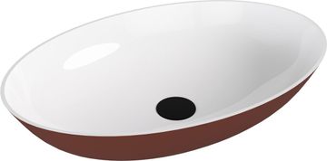 POLYSAN UNITY CONCEPT OVAL umivaonik, lijevani mramor, 60x40 cm, bijelo/smeđu mat završnu obradu