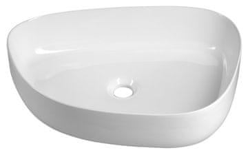 AQUALINE Ovalni keramički umivaonik za postavljanje, 55x42cm, bijela boja