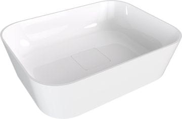 POLYSAN BANERA SQUARE nadgradno umivaonik, lijevani mramor, 50x36 cm, bijela