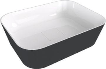 POLYSAN BANERA SQUARE umivaonik na ploči, lijevani mramor, 50x36cm, bijela/antracit mat
