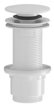 SAPHO Izlaz za umivaonik Click Clack, velika bijela čep, 5/4", ABS, za debljinu 10-80 mm