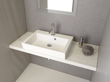 SAPHO SAPHO AVICE Zidna Ploča za Umivaonik, 80x50cm, Dub Starobijeli, DTD/HPL Laminat