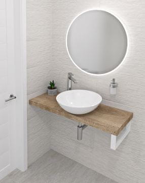 SAPHO AVICE Drvena Zidna Polica za Umyvadlo 160x36cm, Hrast Rover