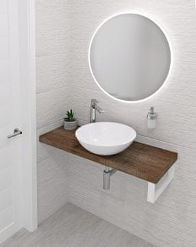 SAPHO Zidna ploča AVICE za umivaonik, 240x36 cm, debljina 5 cm, dekor staro drvo